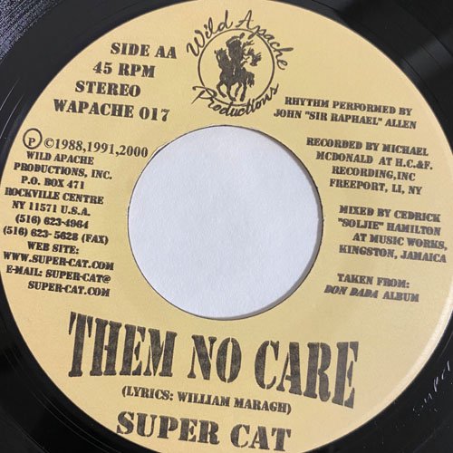 SUPER CAT / JAH RUN THINGS - THEM NO CARE